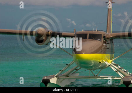 Cheval Blanc' Airways DHC-6 Twin Otter hydravion avion à Randheli island, Maldives Banque D'Images