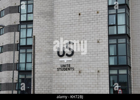 Unite Student Accommodation in Liverpool, Merseyside. Plusieurs grands blocs d'hébergement haute densité construit pour accueillir les étudiants à Liverpool. Banque D'Images