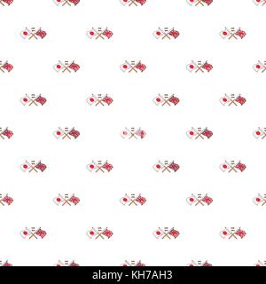 Le Royaume-Uni et le Japon drapeaux croisés, motif style cartoon Illustration de Vecteur