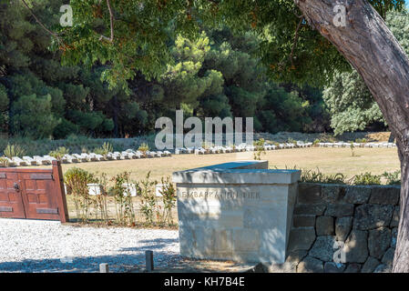 Green hill cemetery.Le cimetière est situé sur le côté est de l'Anzac-suvla road à Canakkale, Turquie. Banque D'Images