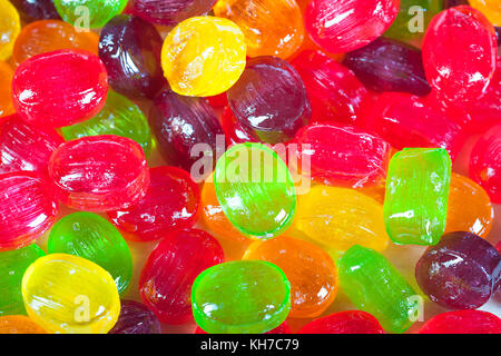 Arrière-plan de bonbons colorés de sucre bonbons bonbons colorés close up. Banque D'Images