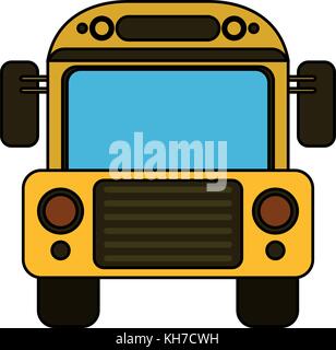 Frontview autobus scolaire Illustration de Vecteur