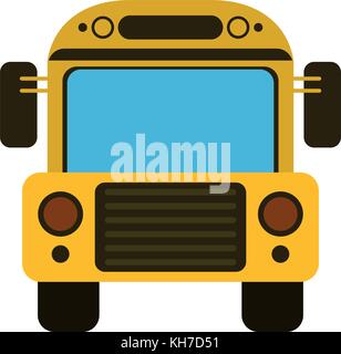 Frontview autobus scolaire Illustration de Vecteur