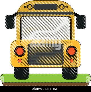 Frontview autobus scolaire Illustration de Vecteur