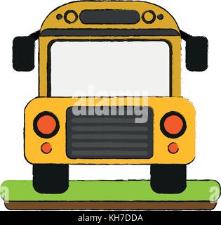 Frontview autobus scolaire Illustration de Vecteur