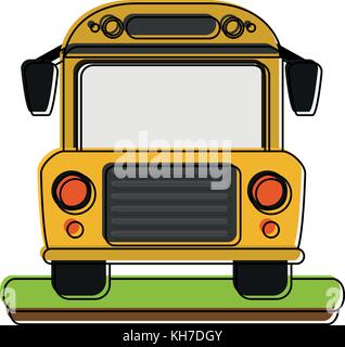 Frontview autobus scolaire Illustration de Vecteur