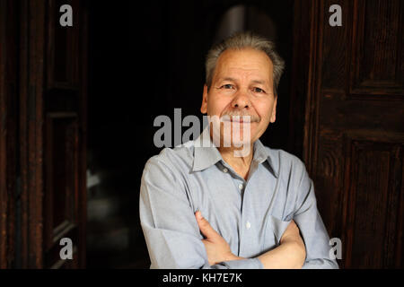 Portrait de Faraj Bayrakdar (Bayraqdar) (poète) 06/09/2017 ©Basso CANNARSA/Opalea Banque D'Images