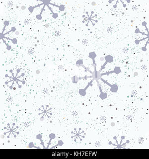 Motif d'hiver sans couture avec abstract flocons. vector illustration Banque D'Images