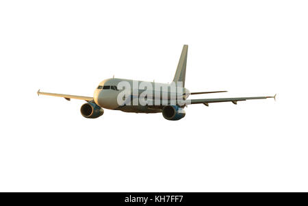 Avion de passagers isolé sur fond blanc avec clipping path Banque D'Images