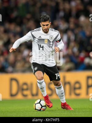 Londres, Grossbritannien. 10 novembre 2017. Emre CAN (GER) Aktion, Fussball Laenderspiel, Freundschaftsspiel, Angleterre (ENG) - Allemagne (GER) 0:0, AM 10.11.2017 in London/ Grossbritannien. |utilisation dans le monde entier crédit : dpa/Alamy Live News Banque D'Images