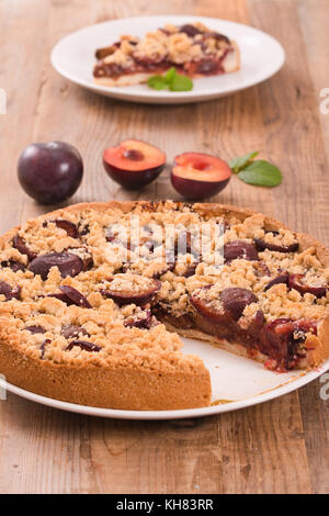 Tarte aux prunes. Banque D'Images