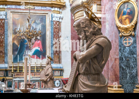 Im istatue nnenraum der kathedrale st. Paul, Mdina, Malte | statue à l'intérieur de la cathédrale de st. Paul, Mdina, Malte, Europe Banque D'Images