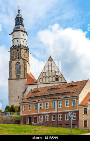 L'église protestante st. Marien, Saxe, Allemagne. Banque D'Images