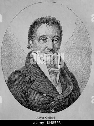 Pierre Paul Royer-collard (1763-1845) philosophe et homme politique français., chef du groupe des doctrinaires. gravure. Banque D'Images