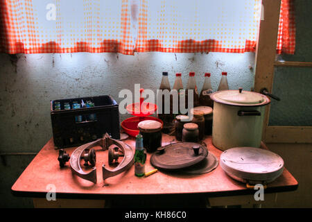 Belgique : images obsédantes ont révélé une importante collection de trophées dans une maison abandonnée qui semble comme s'il a été figé dans le temps. La seri Banque D'Images