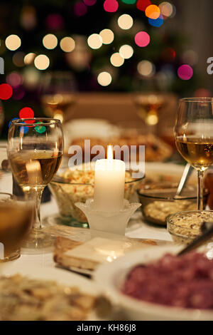 Table à manger pour fête de Noël Banque D'Images