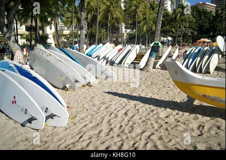 Planches sur Bach Waikiki Hawaii USA4 Banque D'Images