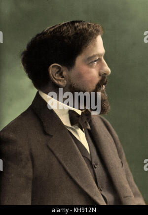 Achille-Claude Debussy - portrait du compositeur français. 22 août 1862 - 25 mars 1918. Photographie par Nadar, photographe français, caricaturiste, journaliste, romancier et balloonist, 1 avril 1820 - 23 mars 1910. Banque D'Images