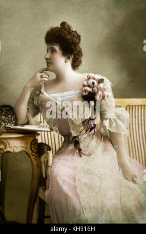 Nellie Melba - portrait de la soprano australienne. Étudié avec Mathilde Marchesi à Paris. Premier Théâtre de la Monnaie, Bruxelles 1887 comme Gilda. 1861-1931 Banque D'Images