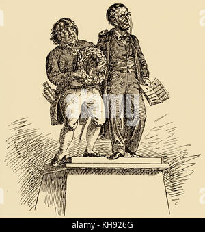 L'Lachner- Wagner Monument - caricature de Artiste inconnu, Munich, 1860. Franz Lachner, compositeur et chef d'orchestre allemand. Précédé comme l'adjoint de Bülow Wagner. 2 avril 1803 - 20 janvier 1890. RW : compositeur allemand & auteur, 22 mai 1813 - 13 février 1883. Banque D'Images