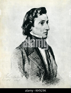 - Portrait de Frédéric Chopin par Winterhalter, 1847 . Le compositeur polonais, 1 mars 1810 - 17 octobre 1849. Banque D'Images