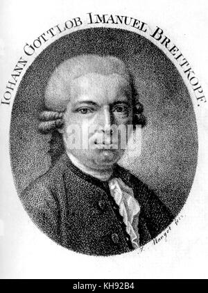 Johann Gottlob Emmanuel Breitkopf - portrait de l'éditeur de musique allemand et typographe. 23 novembre 1719 - 28 janvier 1794. Banque D'Images