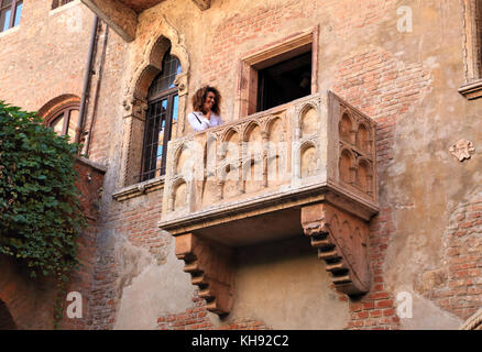 Le balcon de Juliette. Maison de Roméo et Juliette, Vérone Banque D'Images