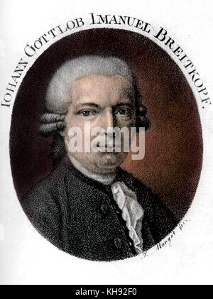 Johann Gottlob Emmanuel Breitkopf - portrait de l'éditeur de musique allemand et typographe. 23 novembre 1719 â€" 28 janvier 1794. Banque D'Images