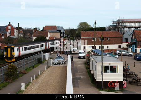 East Suffolk embranchement, Woodbridge, Suffolk, Angleterre. Banque D'Images