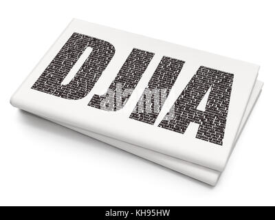 Concept Les indices boursiers : djia sur fond de journal vierge Banque D'Images