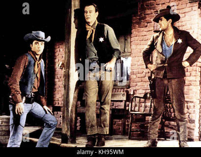 Rio Bravo, USA 1959 Regie : Howard Hawks acteurs : John Wayne, Dean Martin, Ricky Nelson Banque D'Images