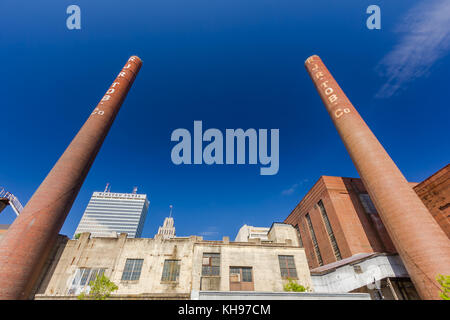 Bailey power plant dans le centre-ville de Winston-salem, Caroline du Nord. Banque D'Images