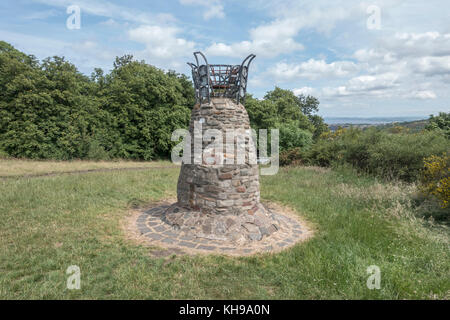 Un cairn sur Calton Hill Edinburgh Scotland construit par les gardiens de la veillée en 1998 une campagne pour un Parlement écossais Banque D'Images