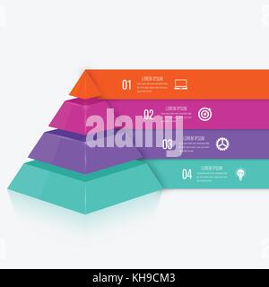 Pyramide avec quatre éléments Illustration de Vecteur