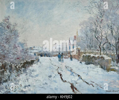 Claude Monet : Scène de neige à Argenteuil (1875) Banque D'Images