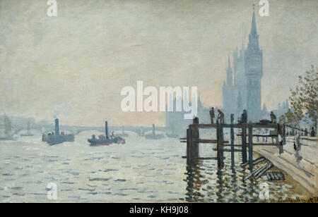 Claude Monet : la Tamise au-dessous de Westminster (1871) Banque D'Images