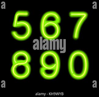 Néon lumineux alphabet. Illustration de Vecteur