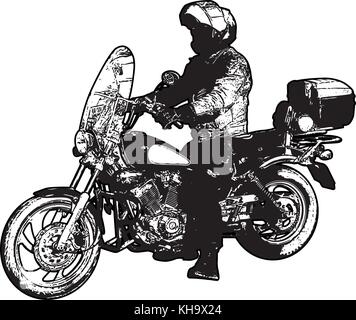 Vector illustration - motocycliste Illustration de Vecteur