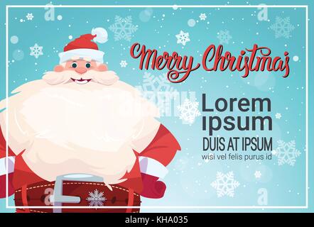 Santa Claus sur joyeux noël carte de souhaits maison de vacances banner with copy space Illustration de Vecteur