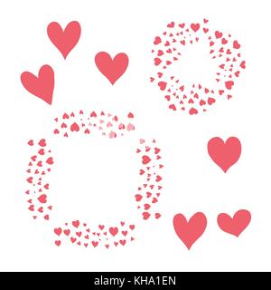 Coeurs rouges isolated on white Illustration de Vecteur