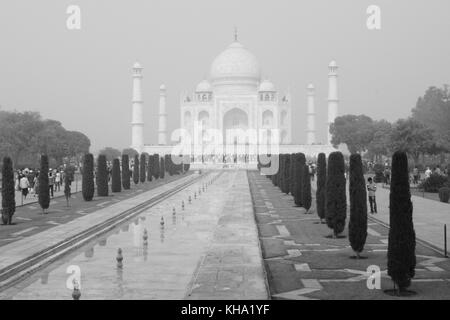 Taj Mahal en noir et blanc Banque D'Images