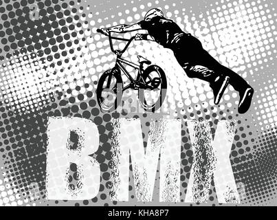 Stunt bmx cycliste sur l'abstract background - vector Illustration de Vecteur