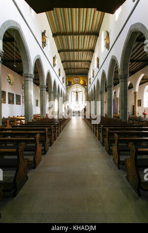 Eglise nave, collégiale de la vieille chapelle, Ravensburg, Bade-Wurtemberg, Allemagne Banque D'Images