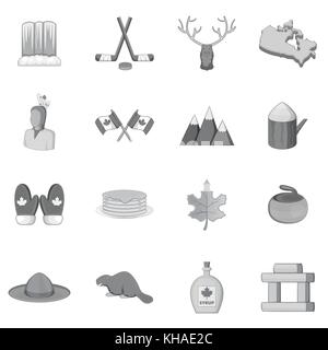 Canada icons set, style monochrome Illustration de Vecteur