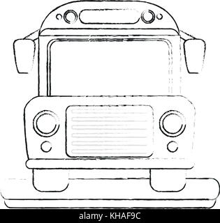 Frontview autobus scolaire Illustration de Vecteur