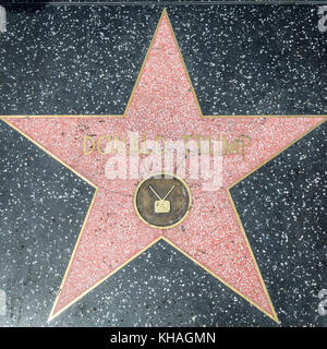 Star Donald Trump sur le walk of fame, hollywood boulevard, Hollywood, Los Angeles, Californie, USA Banque D'Images