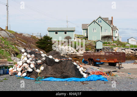 L'équipement de pêche et de maisons dans la région de Peggy's Cove, Nouvelle-Écosse Banque D'Images