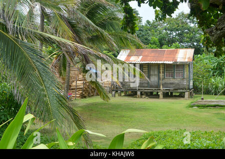 Village Créole traditionnel sur l'île des Caraïbes du Nicaragua. Grande Corn Island. L'Amérique centrale Banque D'Images