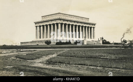 Un circa 1917-1920 image du Lincoln Memorial à Washington, DC s'il est en construction. Banque D'Images