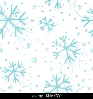 Motif de noël transparente avec des flocons et des étoiles Illustration de Vecteur